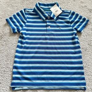 crown & ivy Kids Blue and White Striped Polo
